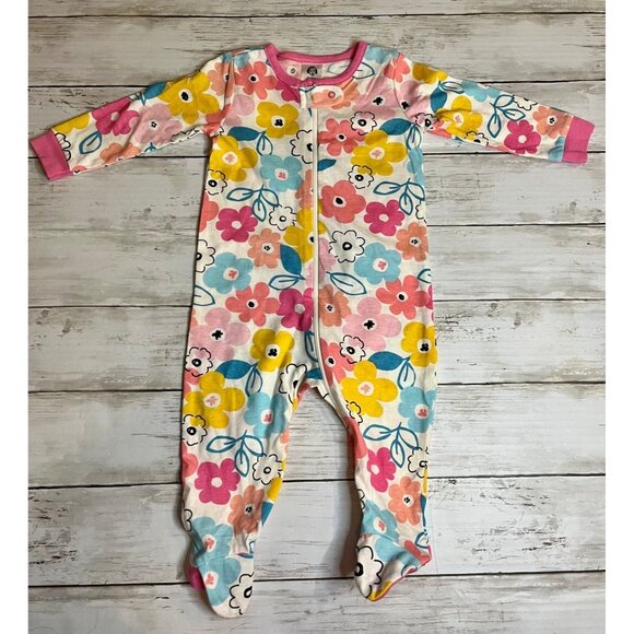 Floral So Happy Sleep n Plays Gerber 3 Piece Sleeper Set - Picture 8 of 10